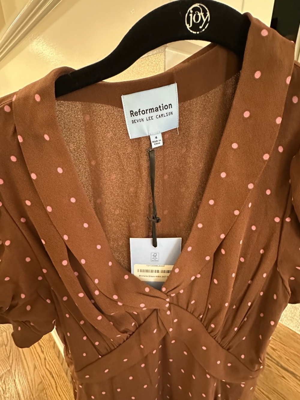 NWT Reformation Michelle Dress $278 brown size 4 - Picture 4 of 4